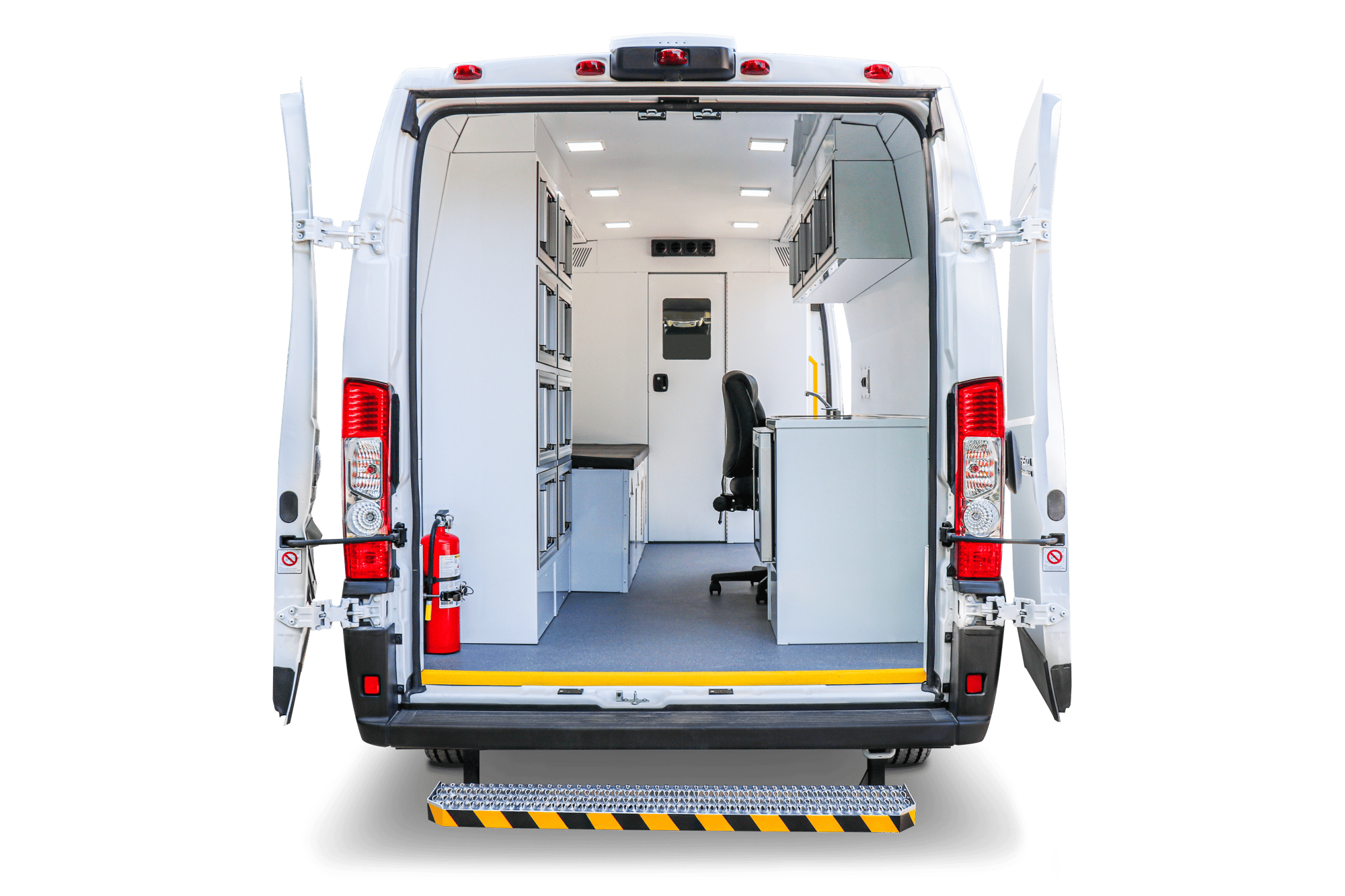 Back of van with shadow